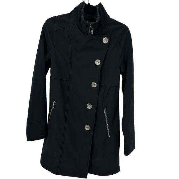 Prana Martina jacket soft shell women medium black high neck weatherproof - Picture 1 of 11